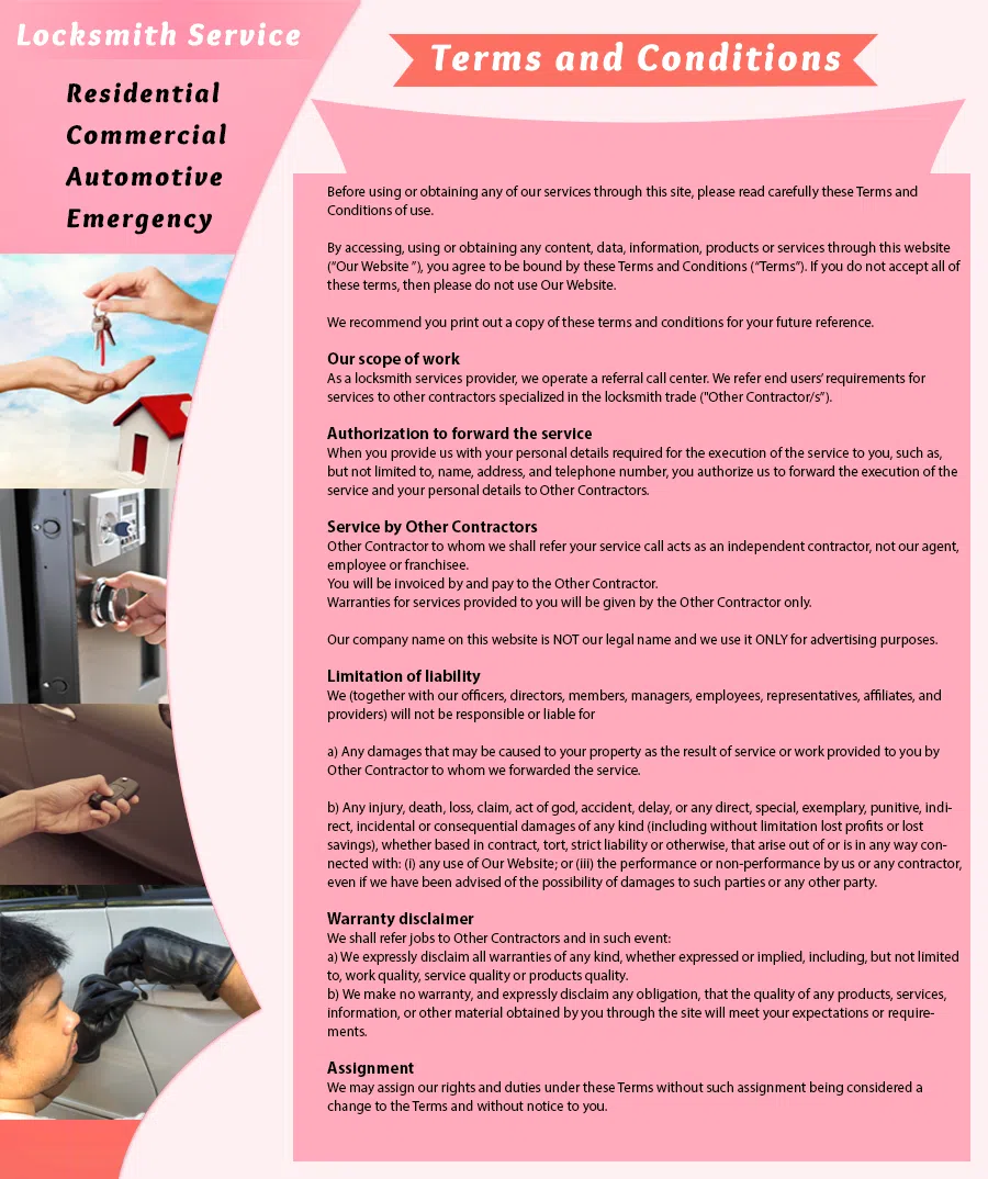 Galaxy Locksmith Store Broad Brook, CT 860-325-0994 - TermsAndCondition-1